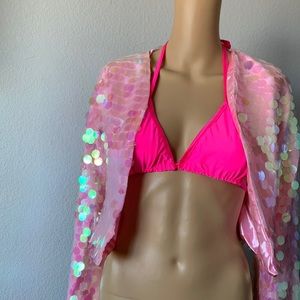 Sequin skinny Tops,Size Small,Color Pinks